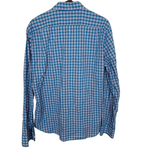 Bonobos Mens L Blue Plaid Long Sleeves Slim Fit Button Down Shirt Pocket - Picture 8 of 8